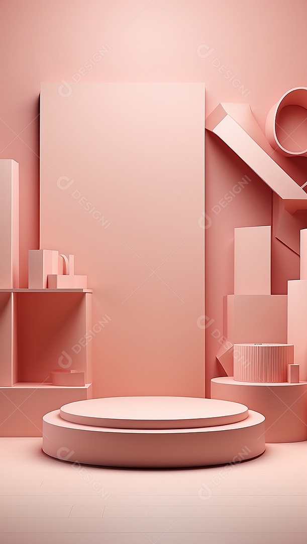 Cenário de pódio de exposição de produtos