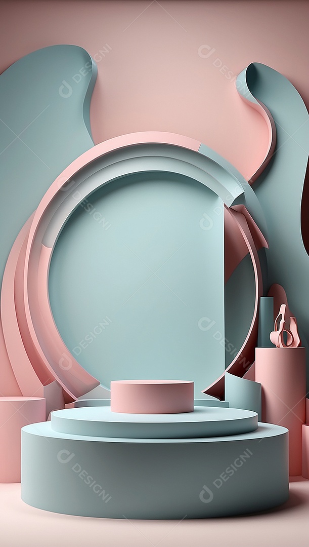 Cenário de pódio de exposição de produto