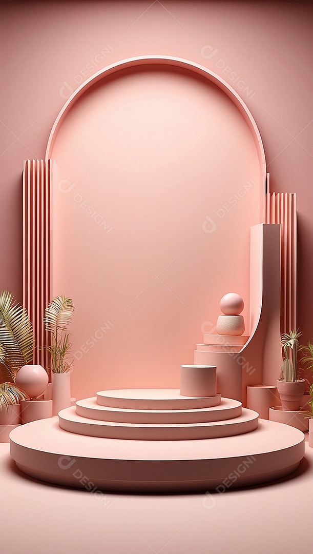 Cenário de pódio de exposição de produtos