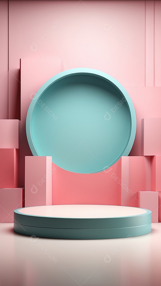 Cenário de pódio de exposição de produtos