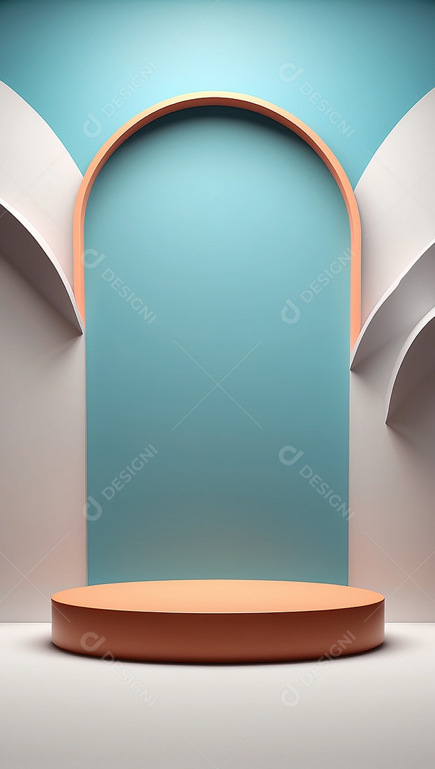 Cenário de pódio de exposição de produtos