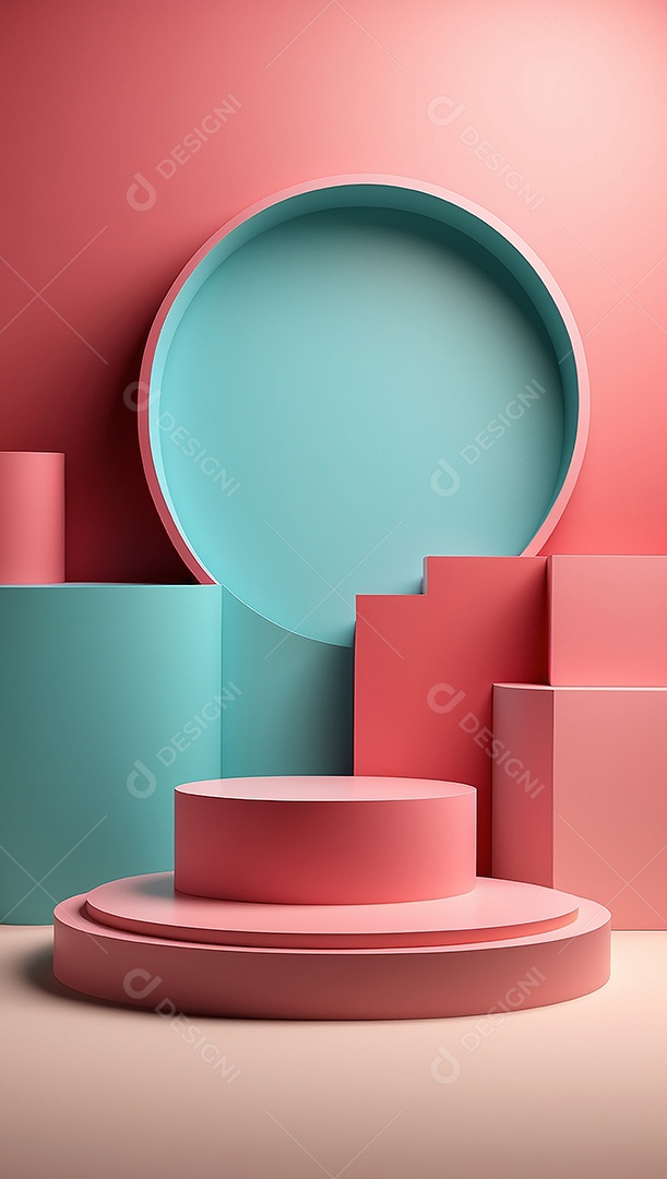 Cenário de pódio de exposição de produtos