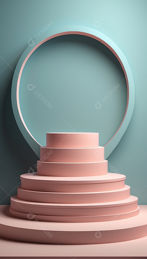 Cenário de pódio de exposição de produtos