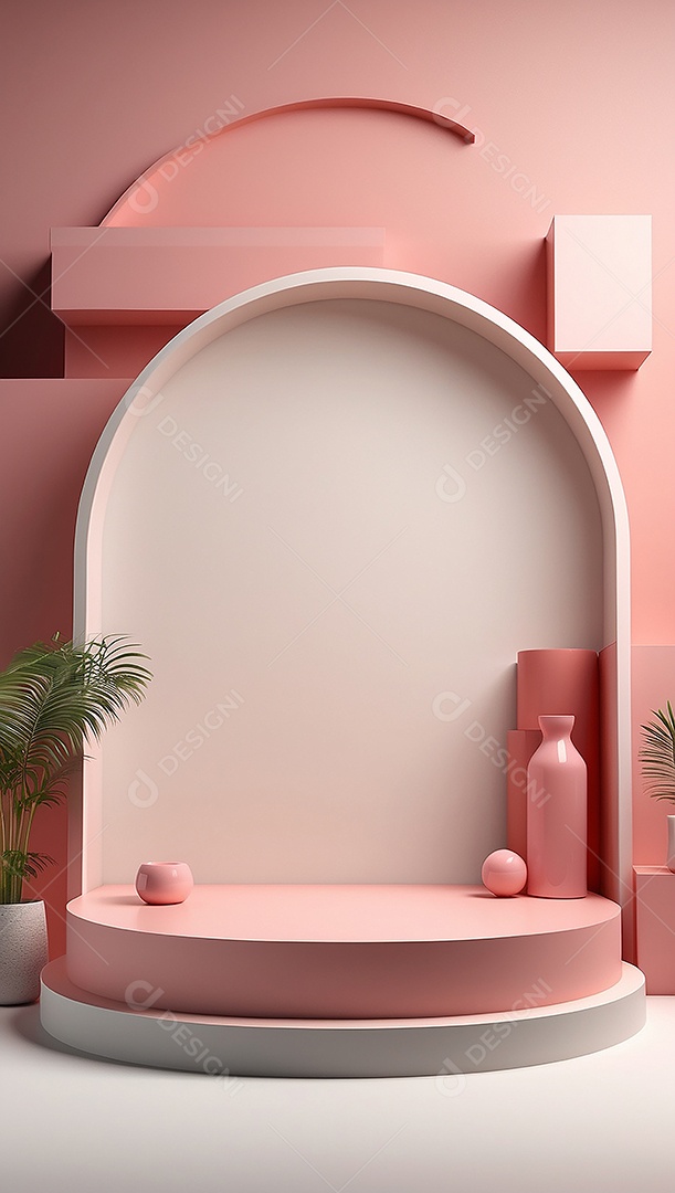 Cenário de pódio de exposição de produtos