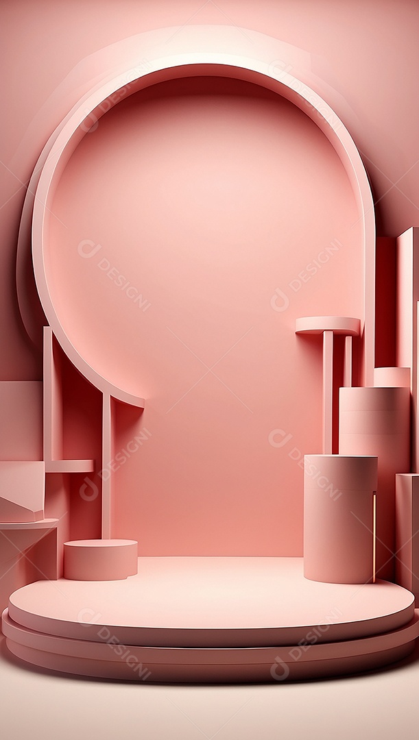 Cenário de pódio de exposição de produtos