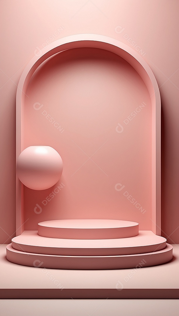 Cenário de pódio de exposição de produtos