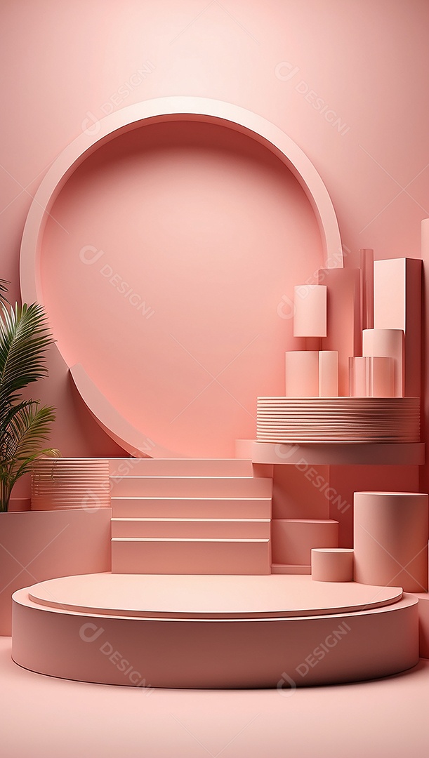 Cenário de pódio de exposição de produtos