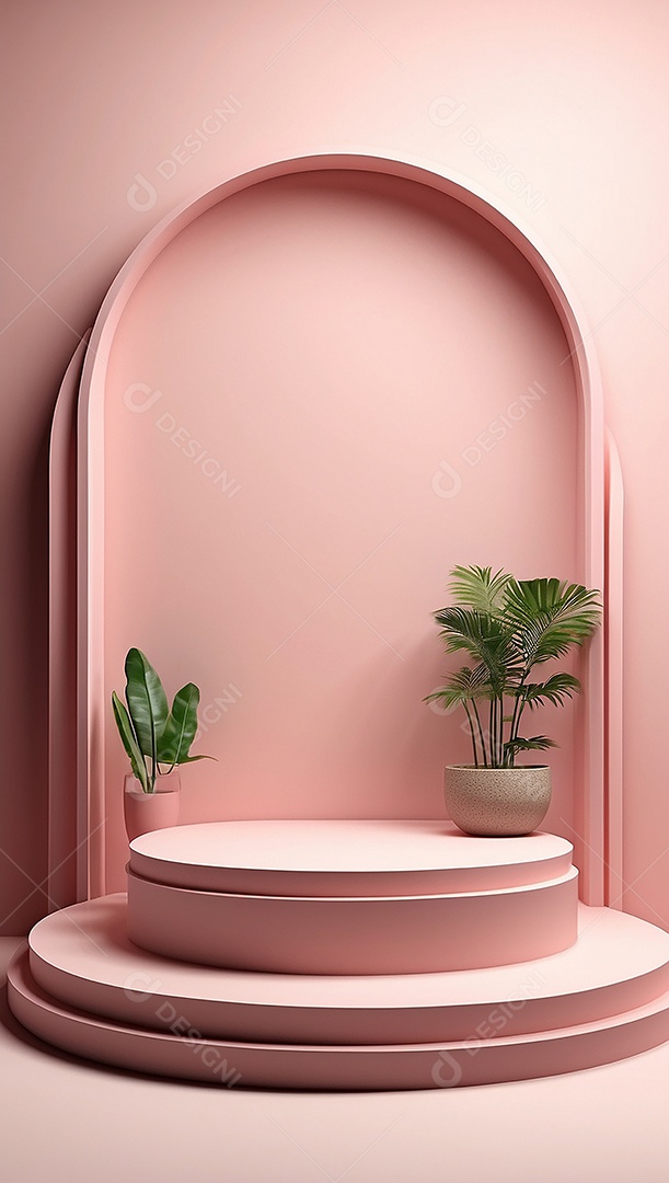 Cenário de pódio de exposição de produtos