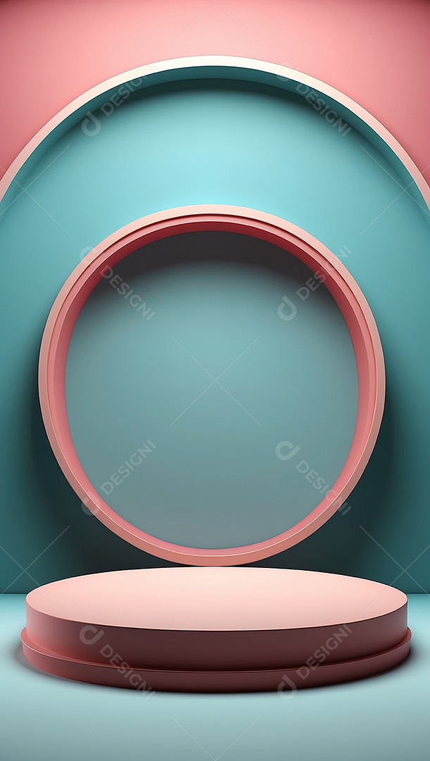 Cenário de pódio de exposição de produtos