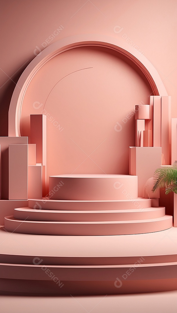 Cenário de pódio de exposição de produtos