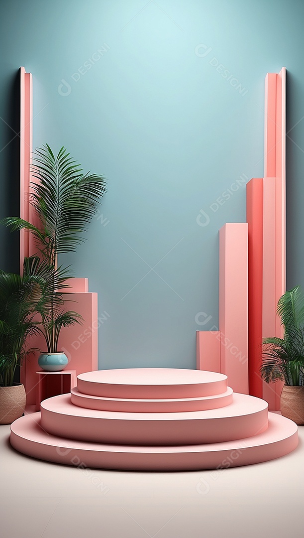 Cenário de pódio de exposição de produtos