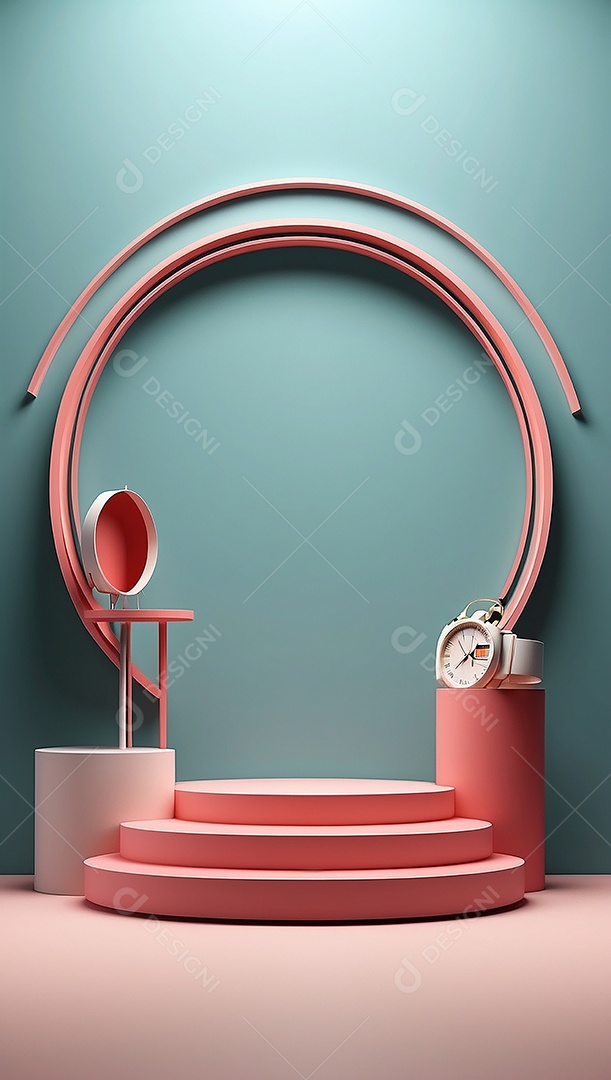 Pódio de exibição de produto azul simples