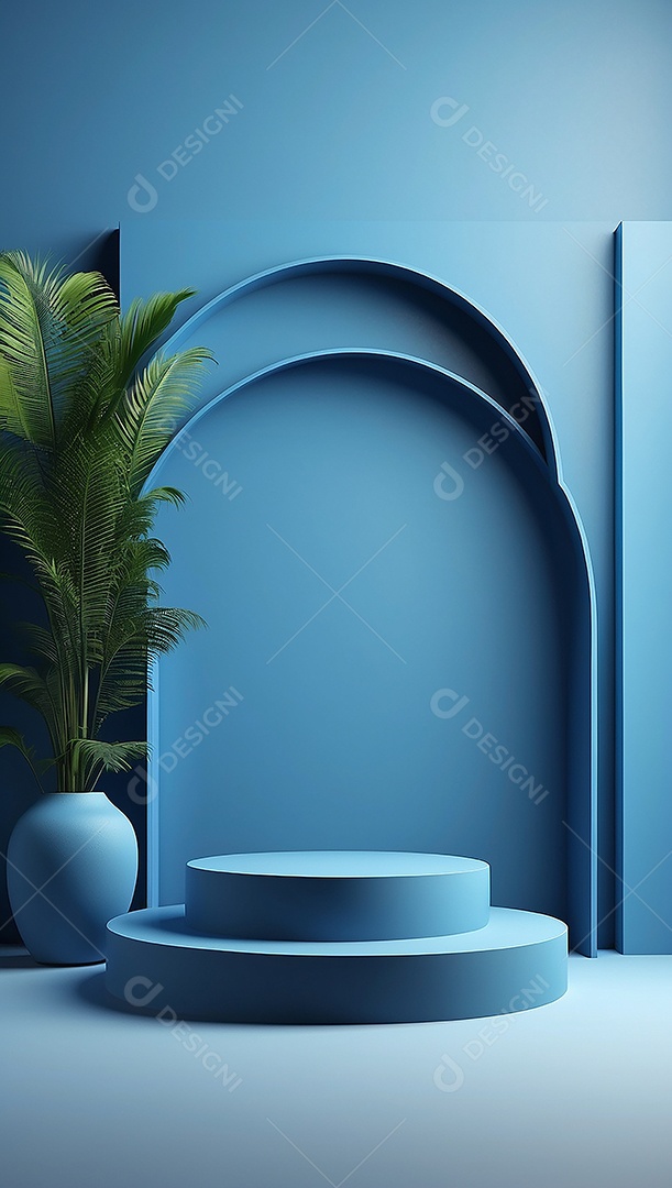 Pódio de exibição de produto azul simples