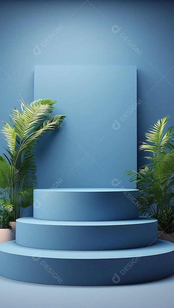 Pódio de exibição de produto azul simples