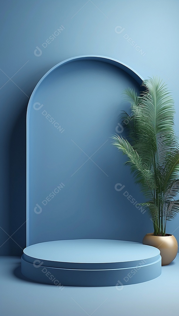 Pódio de exibição de produto azul simples
