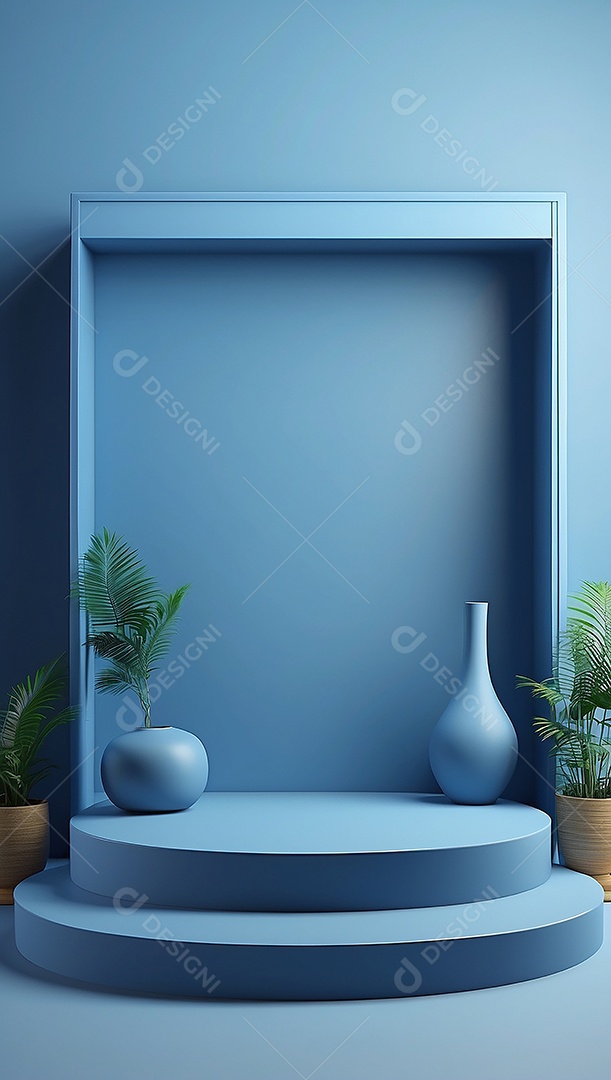 Pódio de exibição de produto azul simples