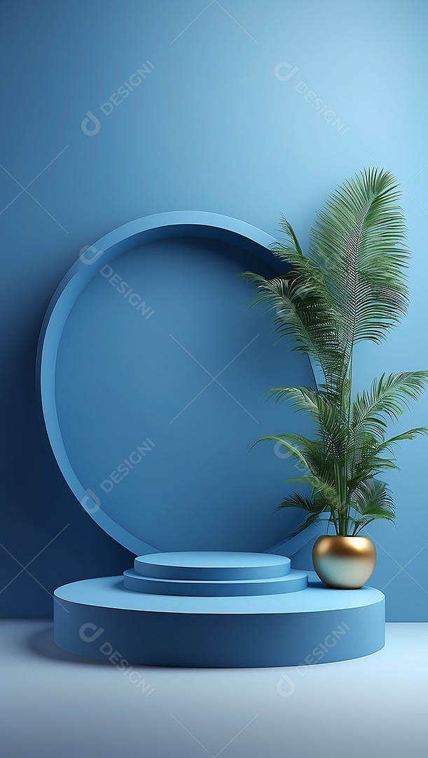 Pódio de exibição de produto azul simples