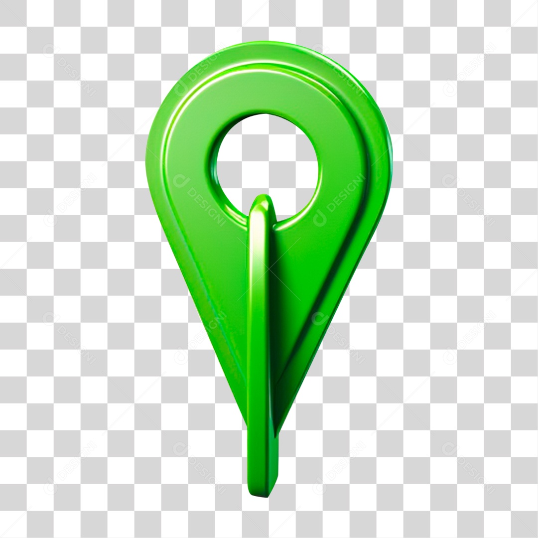 Pin de Localização Verde PNG Transparente