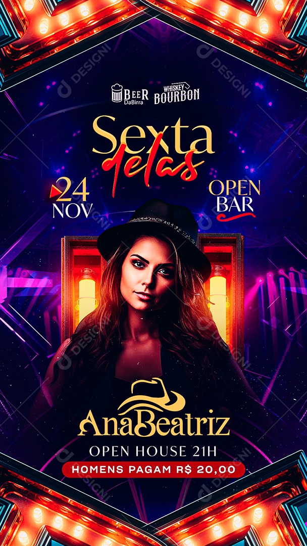 Story Flyer Sexta Delas Ana Beatriz Open House Social Media PSD Editável