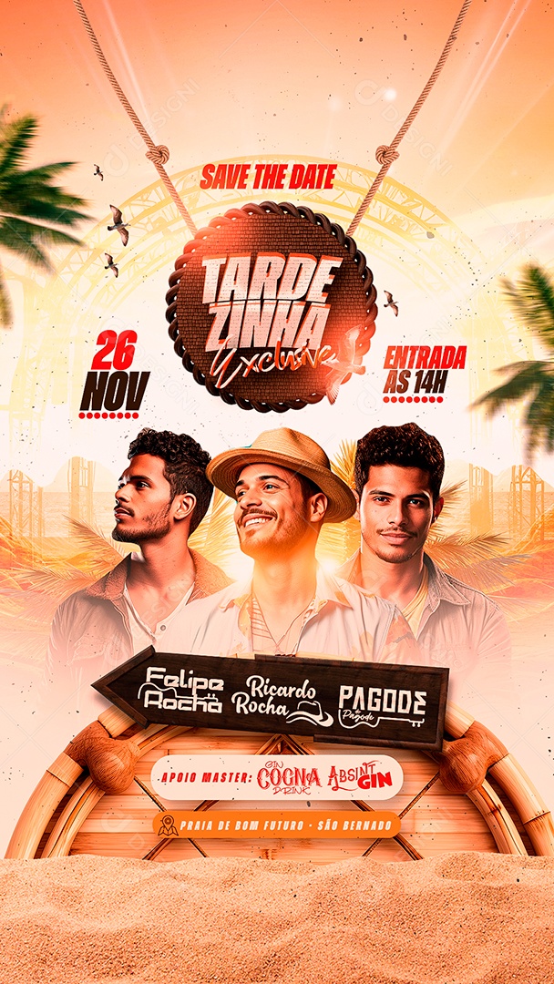 Story Flyer Tardezinha Exclusive Felipe Rocha Ricardo Rocha Pagode do Pagode Social Media PSD Editável
