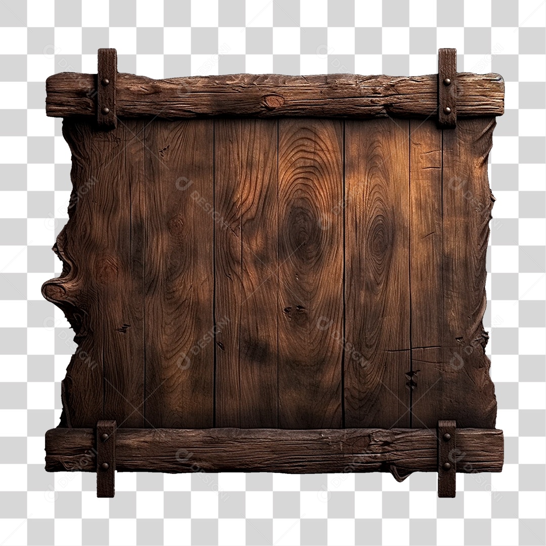 Placa de Madeira PNG Transparente