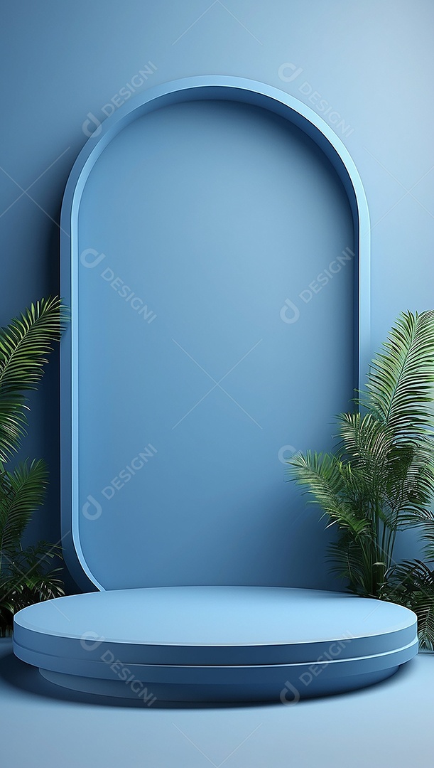 Pódio de exibição de produto azul simples