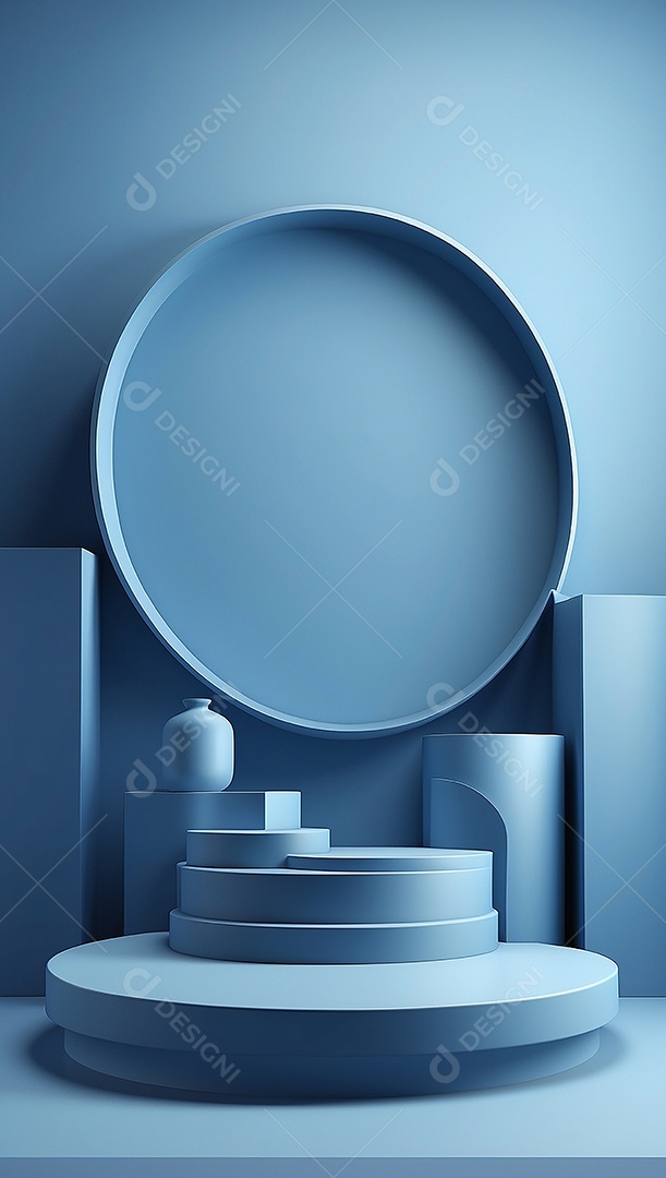 Pódio de exibição de produto azul simples