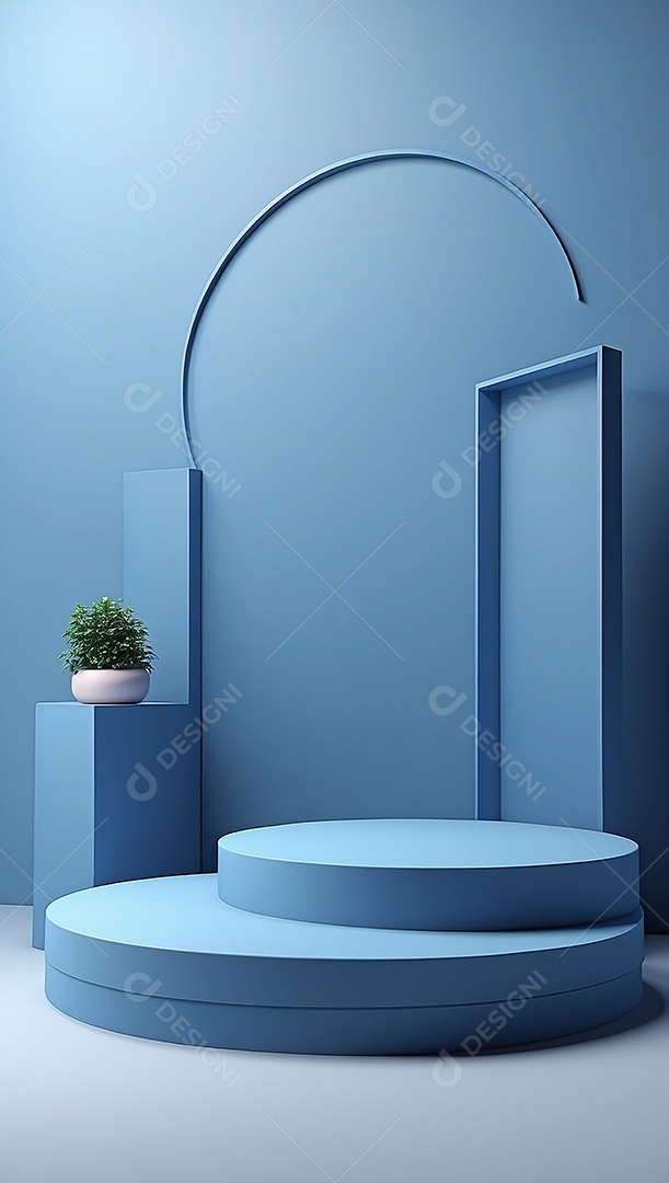 Pódio de exibição de produto azul simples