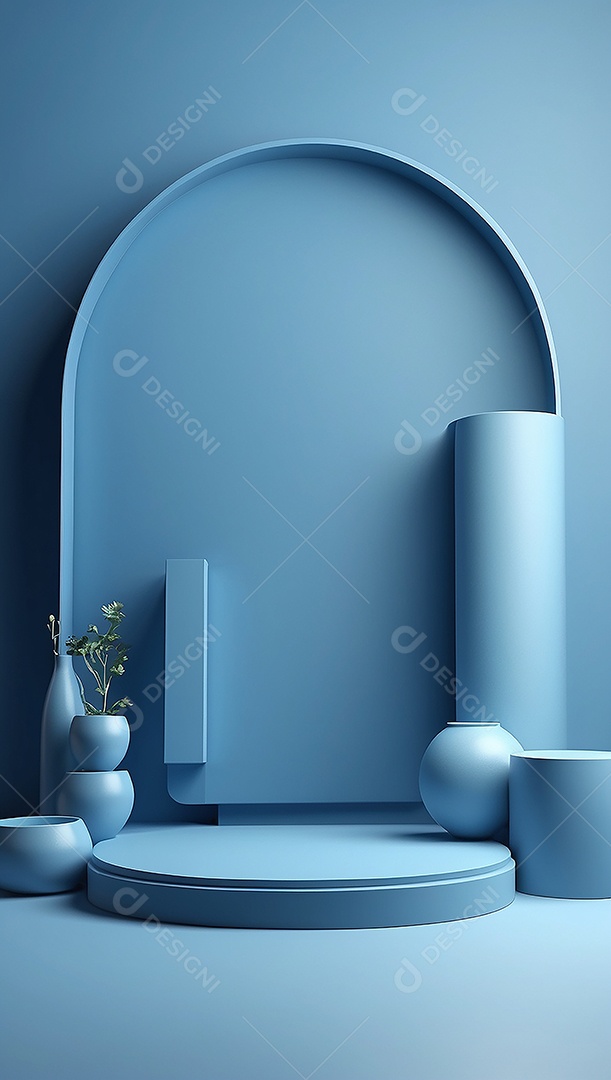 Pódio de exibição de produto azul simples