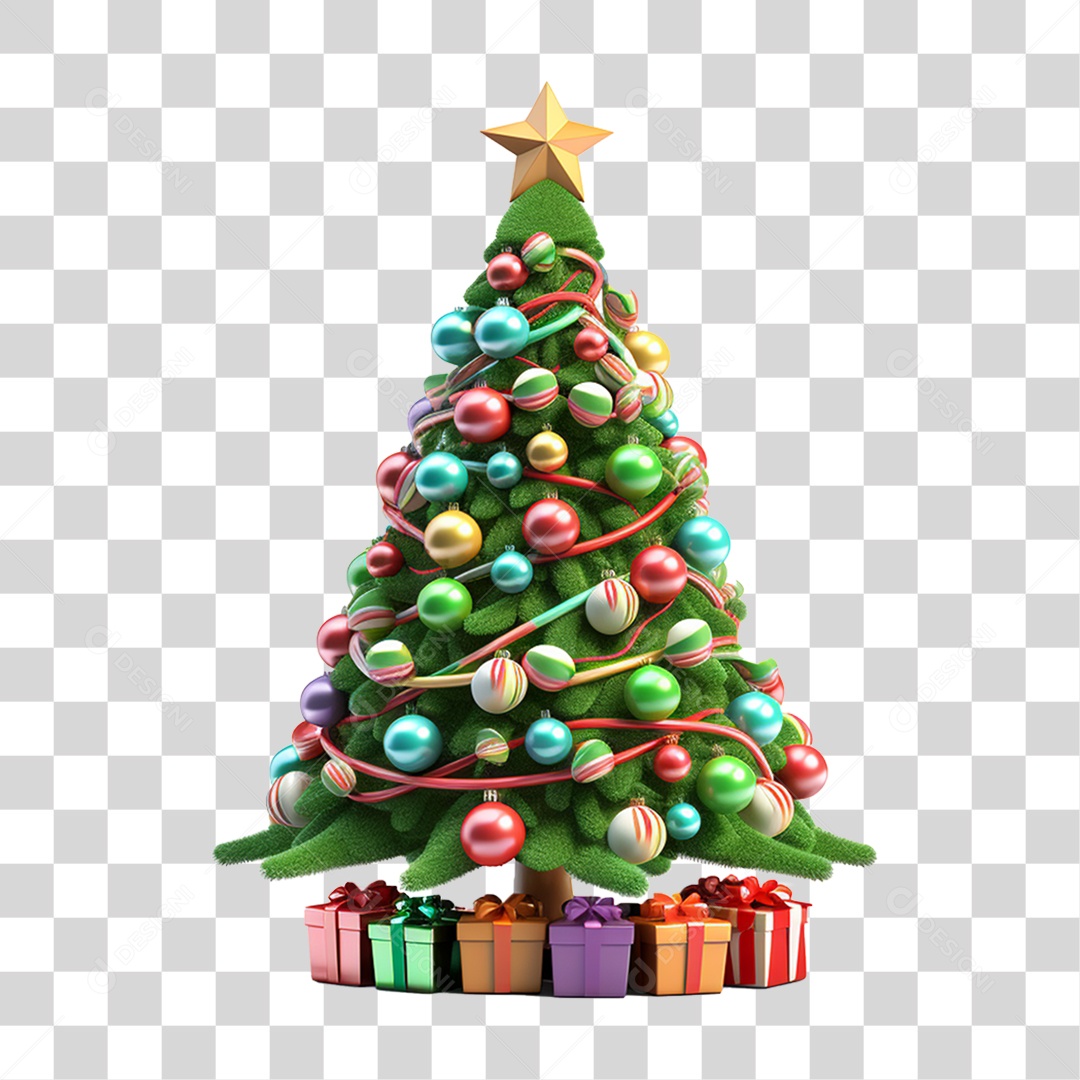 Árvore de Natal Final de Ano PNG Transparente
