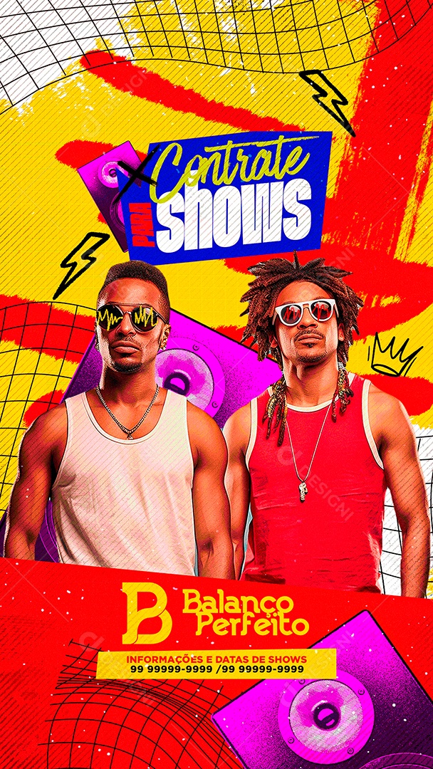 Story Flyer Contrate para Shows Balanço Perfeito Social Media PSD Editável