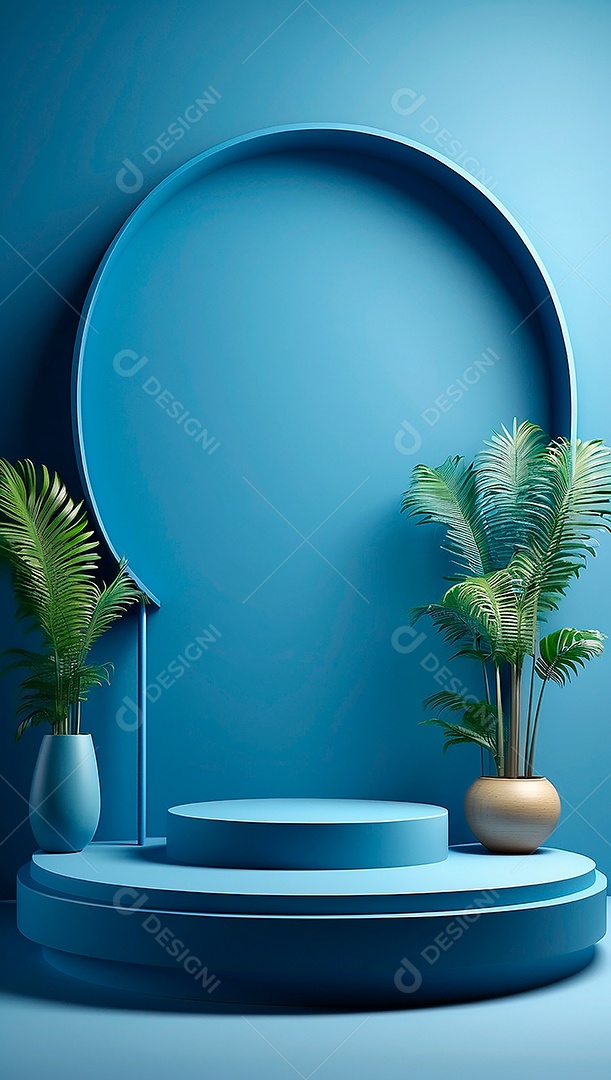 Pódio de exibição de produto azul simples