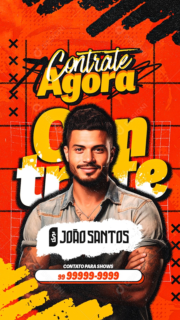 Story Flyer Contrate Agora João Santos Contato para Shows Social Media PSD Editável