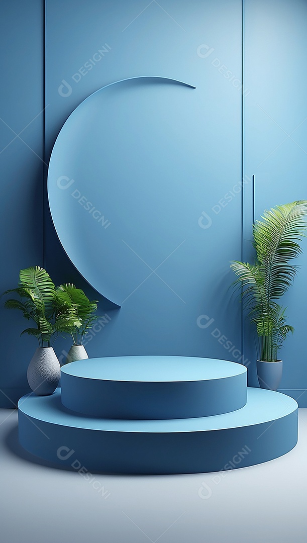 Pódio de exibição de produto azul simples