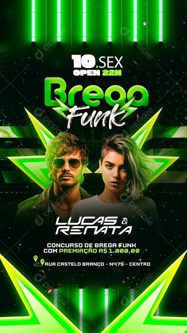 Story Flyer Brega Funk Lucas & Renata Social Media PSD Editável