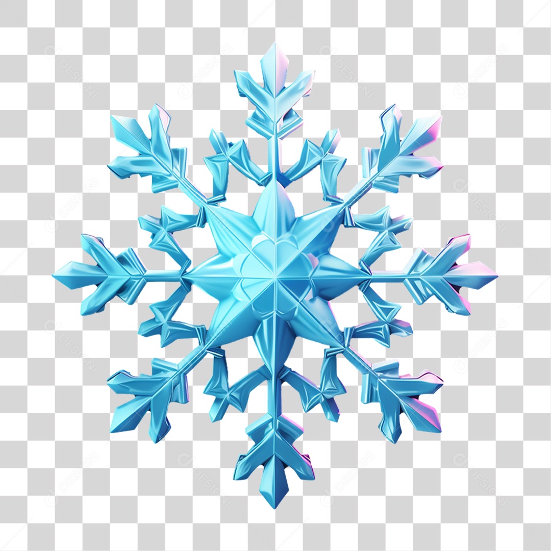 Floco de Neve Enfeite Natalino PNG Transparente