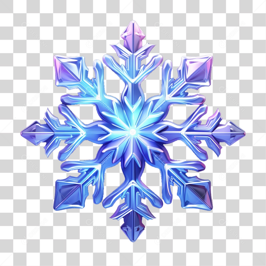 Floco de Neve Enfeite Natalino PNG Transparente