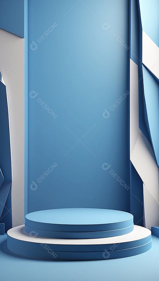Pódio de exibição de produto azul simples