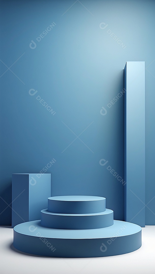 Pódio de exibição de produto azul simples
