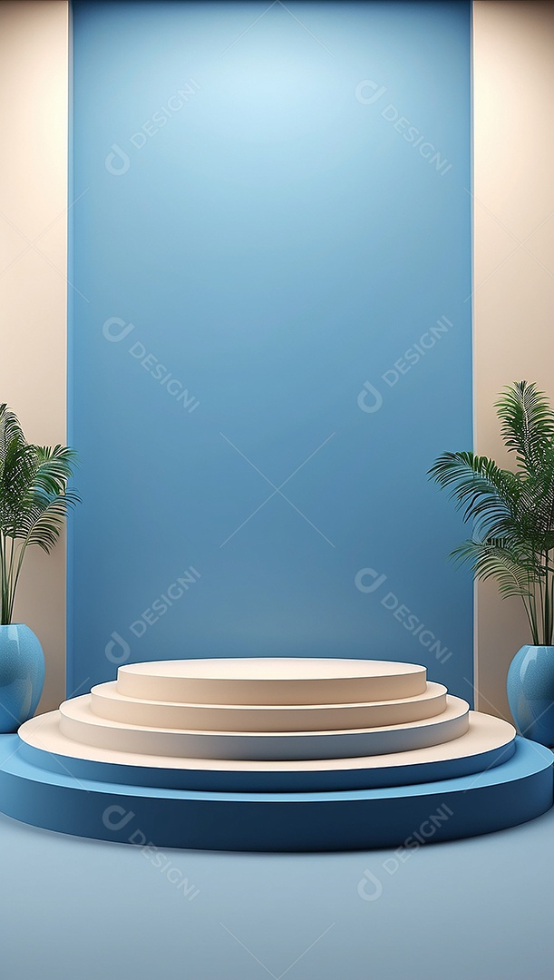 Pódio de exibição de produto azul simples