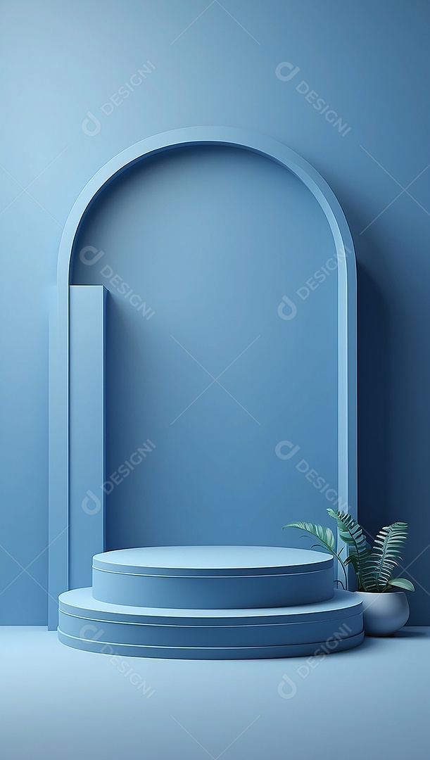 Pódio de exibição de produto azul simples