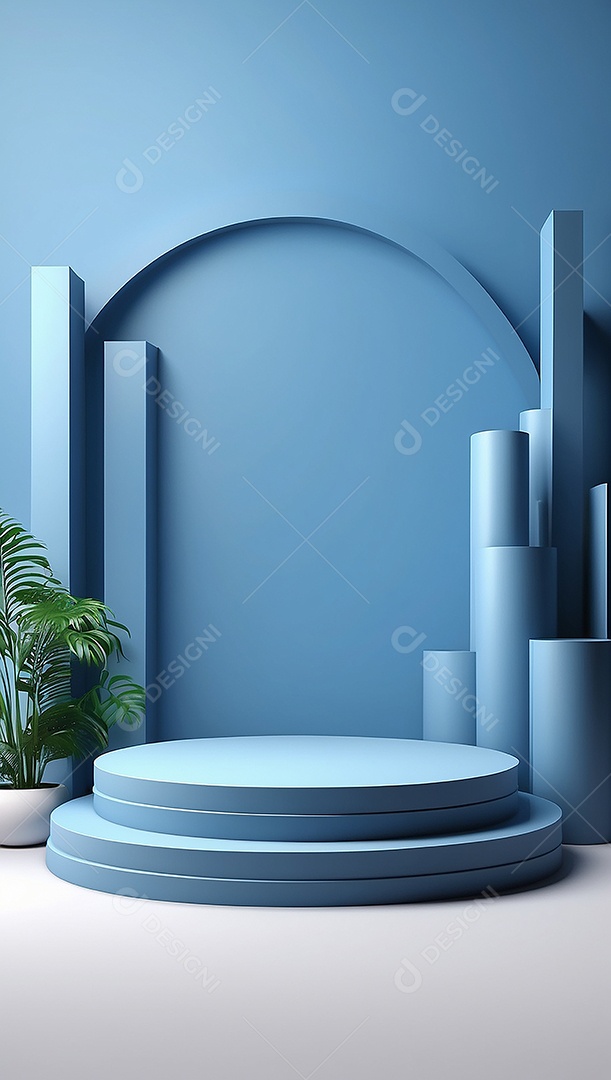 Pódio de exibição de produto azul simples