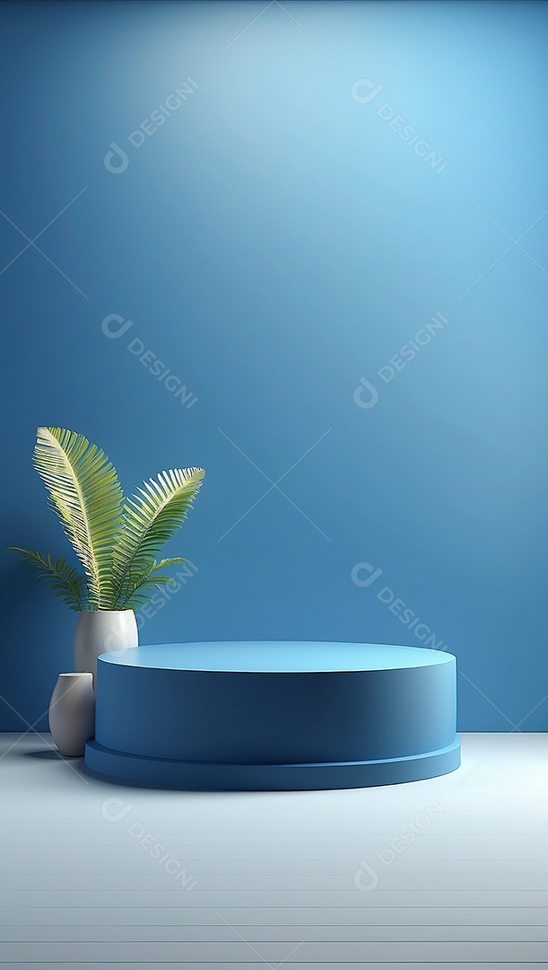 Pódio de exibição de produto azul simples