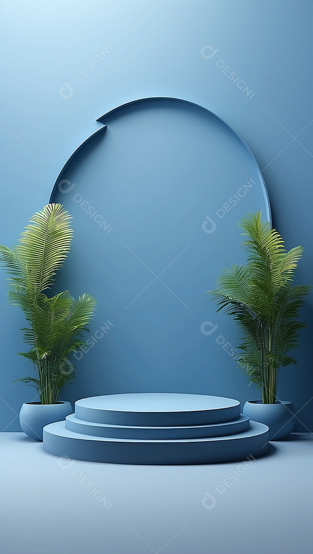 Pódio de exibição de produto azul simples