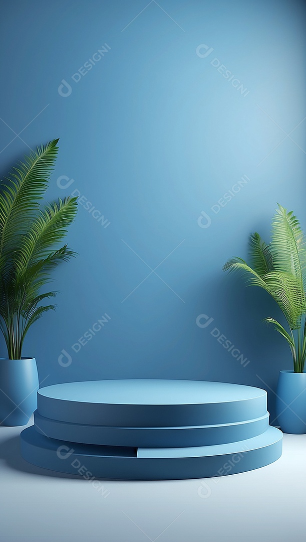 Pódio de exibição de produto azul simples