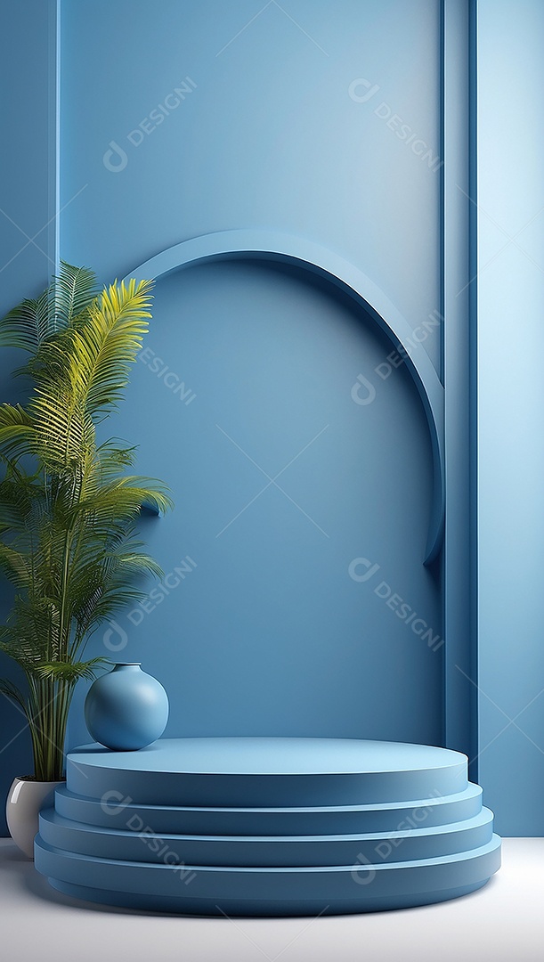 Pódio de exibição de produto azul simples