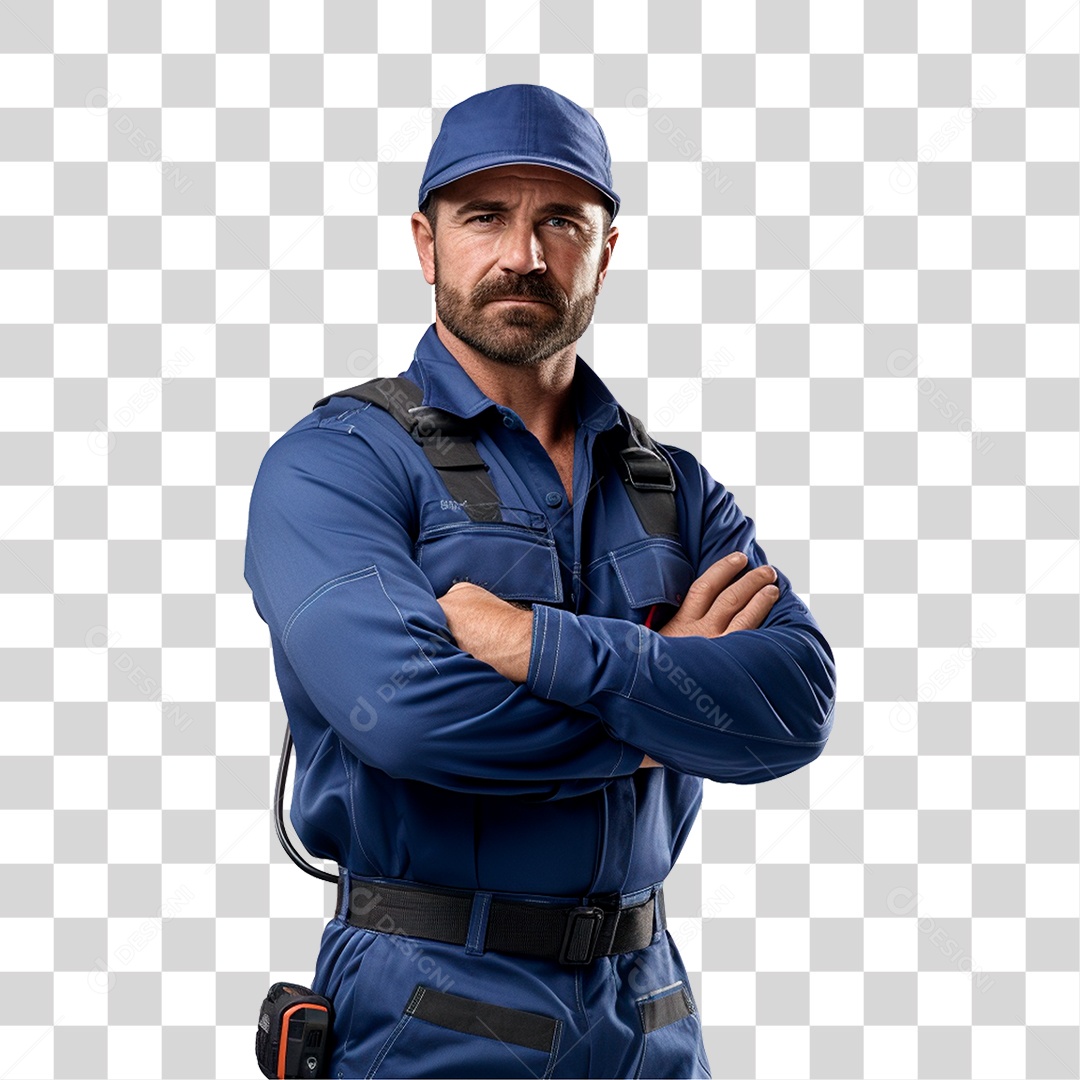 Homem Com Macacão de Trabalho PNG Transparente