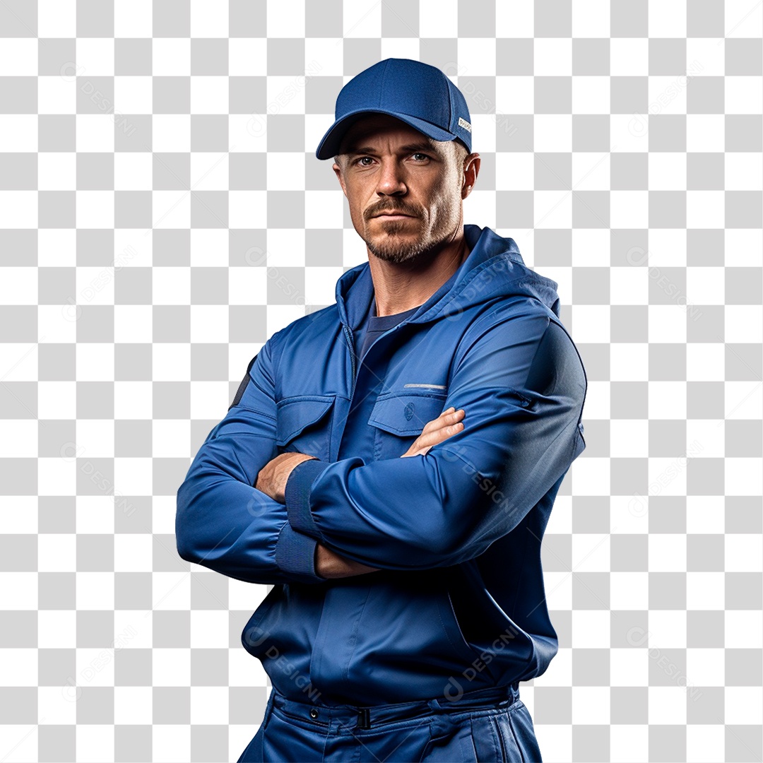 Homem Com Macacão de Trabalho PNG Transparente