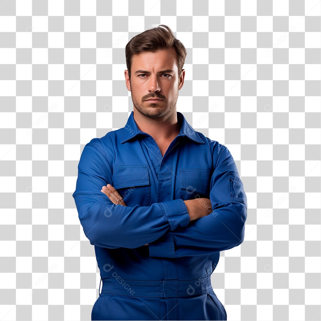 Homem Com Macacão de Trabalho PNG Transparente