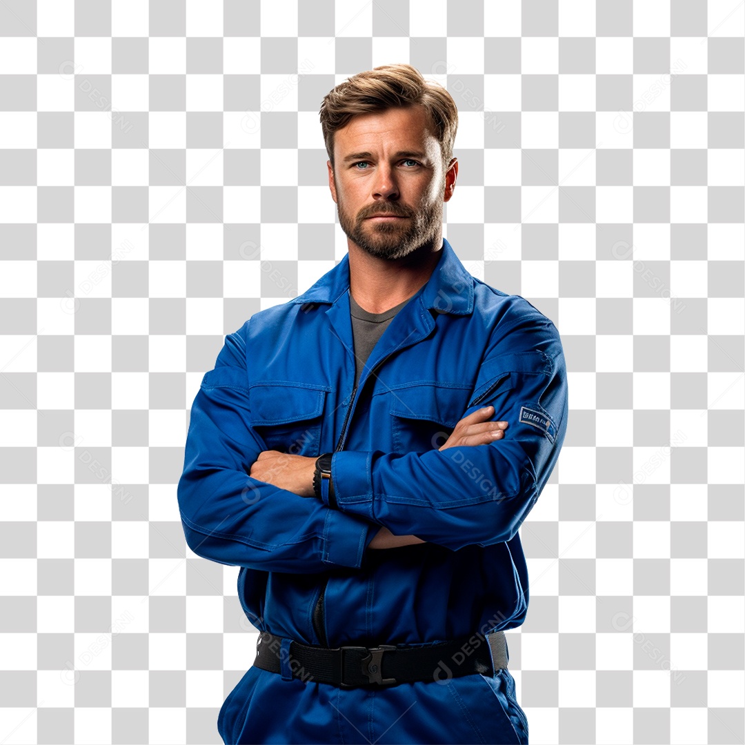 Homem Com Macacão de Trabalho PNG Transparente